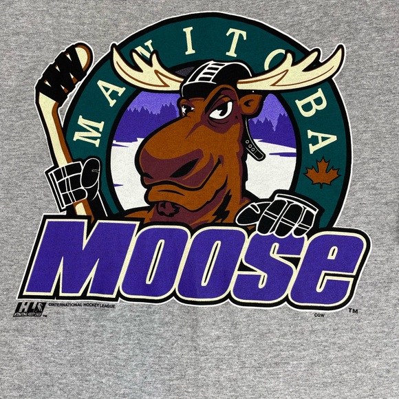 Vintage Manitoba Moose IHL Hockey short sleeve tee shirt - Picture 6 of 11